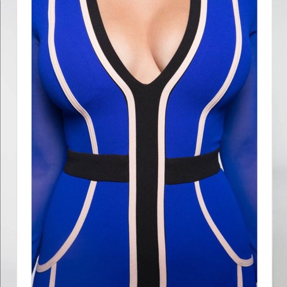 ❗️LAST ONE ❗️Blue long sleeve bodycon dress - Picture 4 of 5